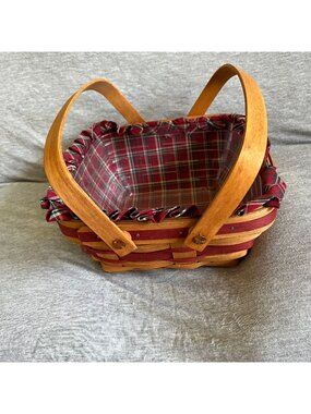 Longaberger Christmas Collection 1993 Edition Bayberry Basket With Liner & Prote